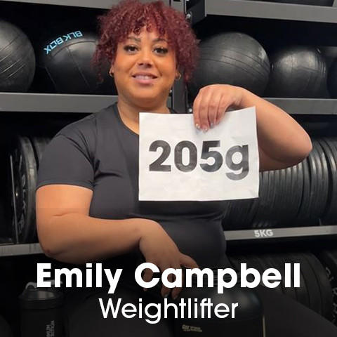 Athlete with her protein calculator number