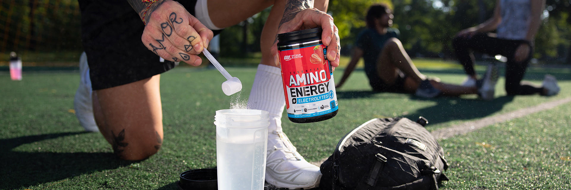 Optimum Nutrition amino energy product being used post workout