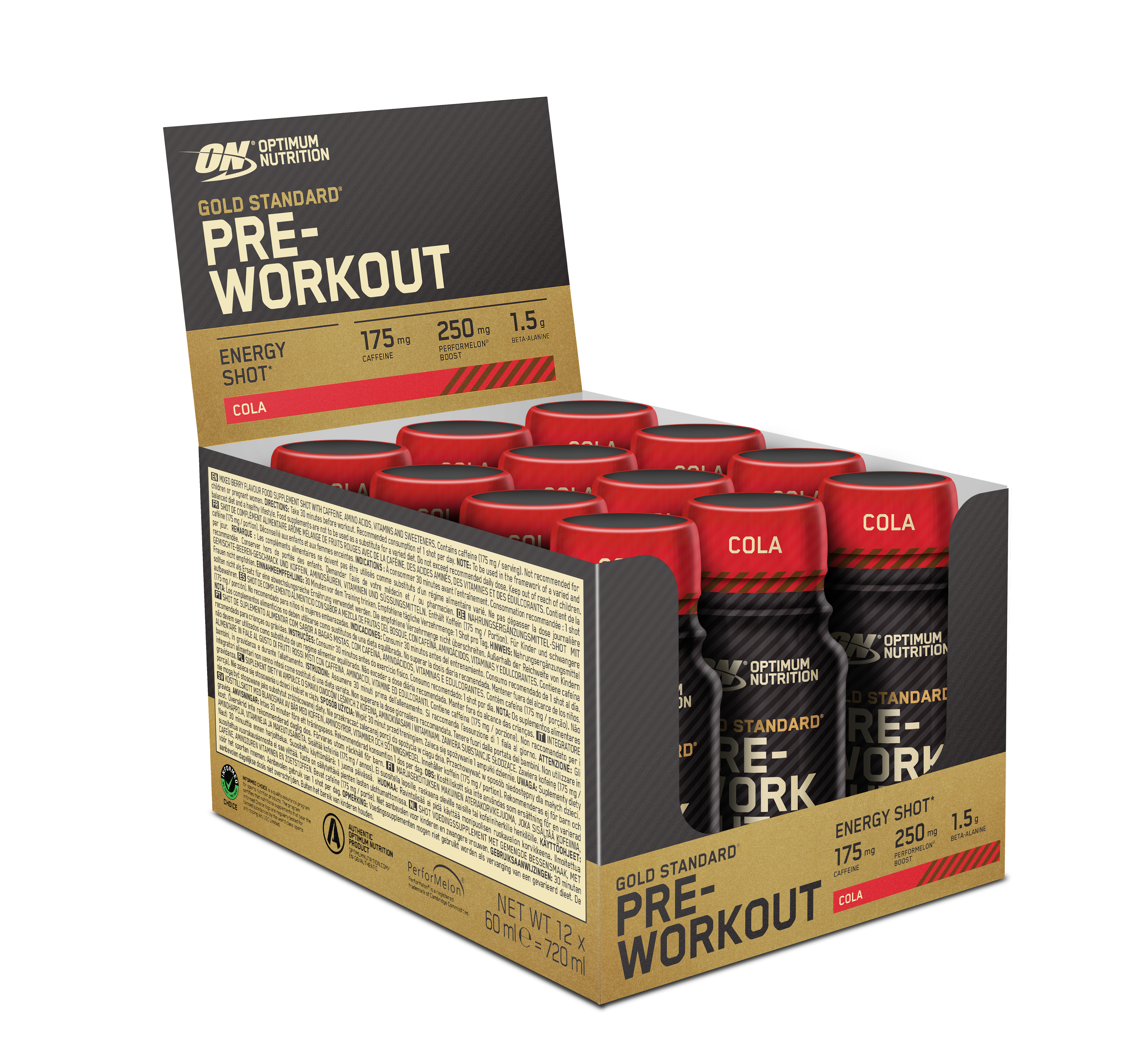 Gold Standard Pre-workout Shot Supplement 720 ml (12 Pieces)