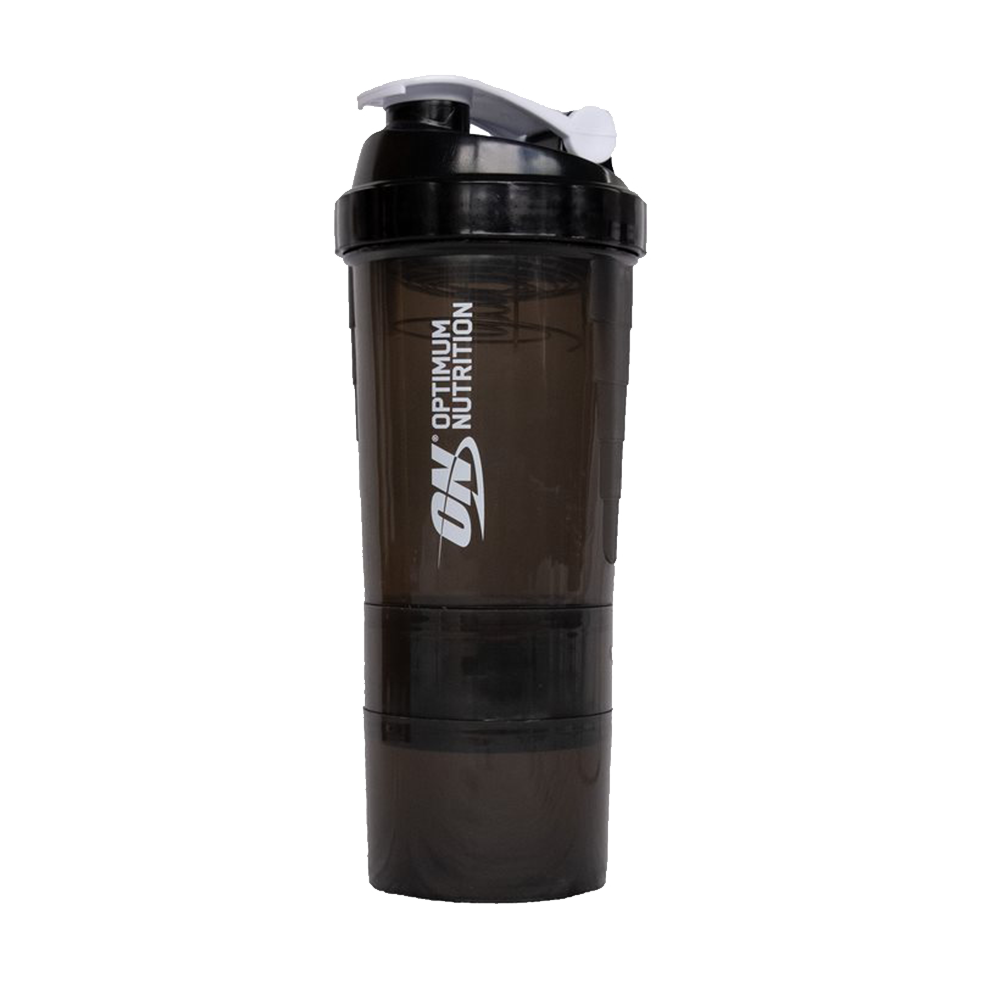 Protein shaker with outlet compartment