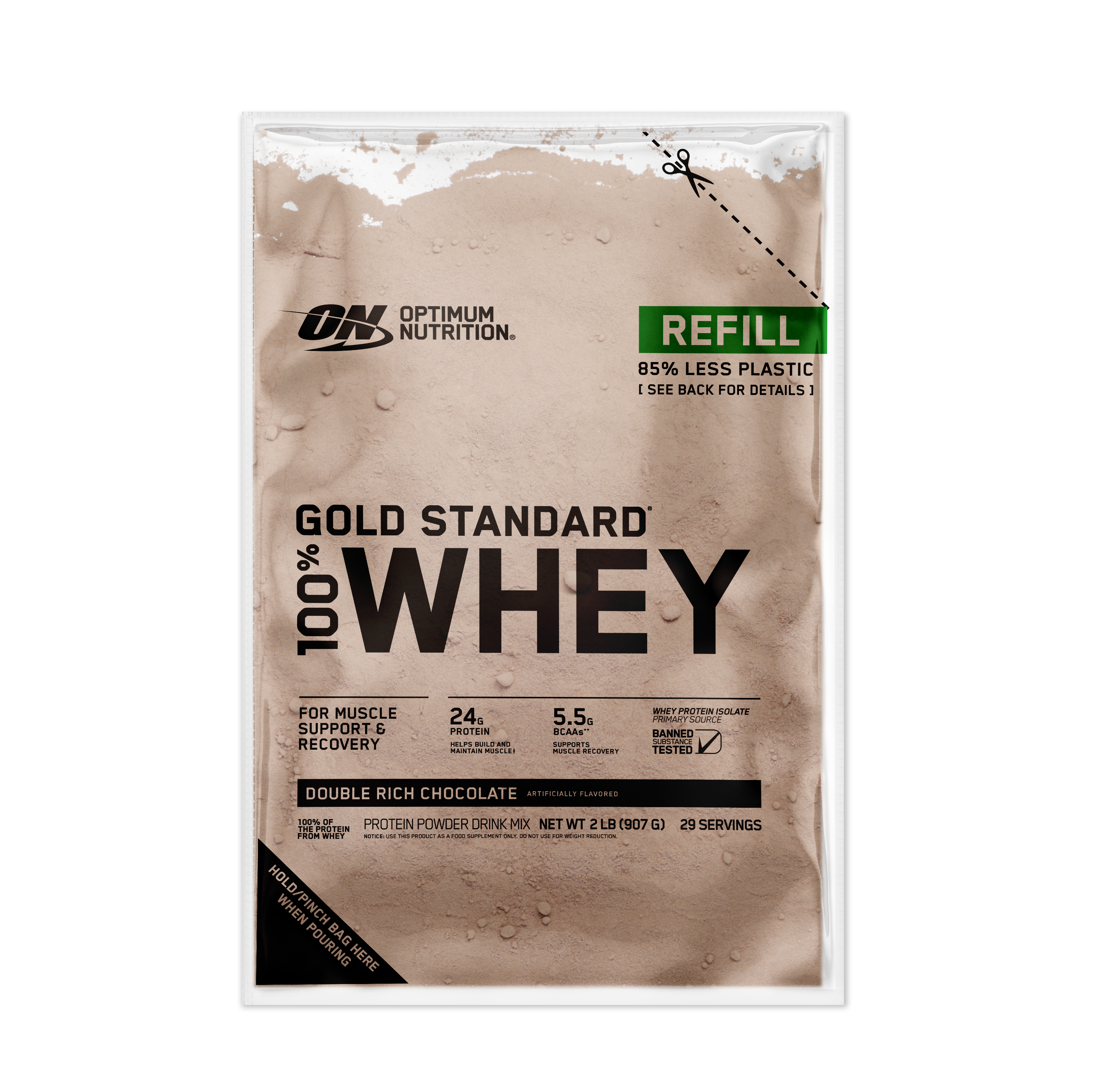 GOLD STANDARD 100% WHEY™ Recyclable Refill Bag Shakes & Powders