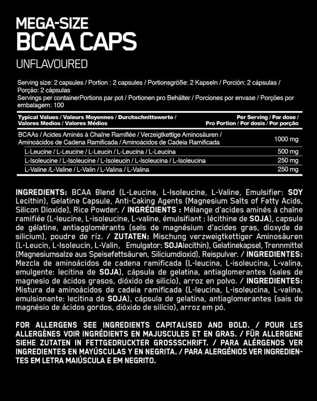 BCAA 1000  Nutritional Information 1