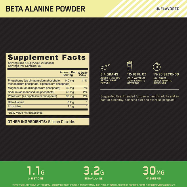 BETA-ALANINE POWDER Nutritional Information 1