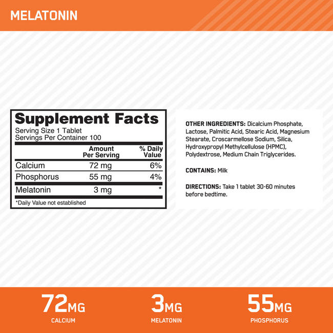 MELATONIN Nutritional Information 1