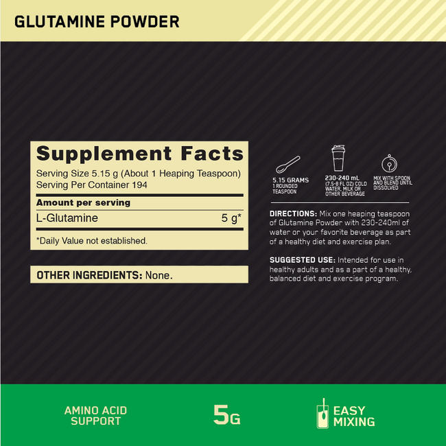 GLUTAMINE POWDER Nutritional Information 1