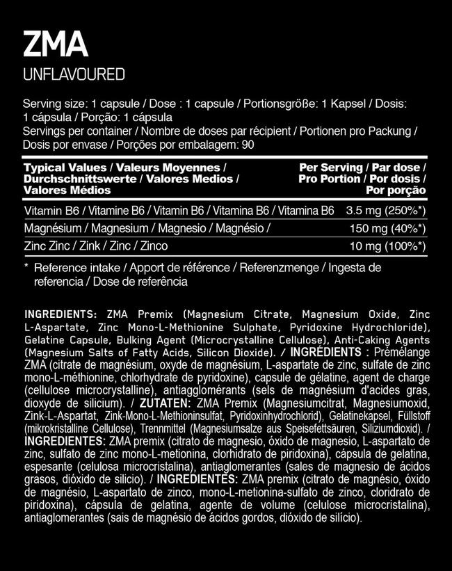 ZMA Nutritional Information 1